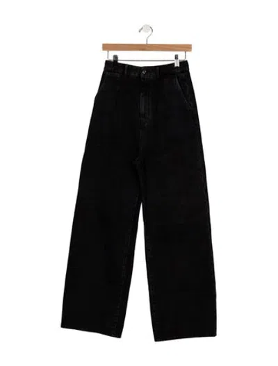 Pre-owned Loulou Studio High-rise Wide Leg Jeans In Black