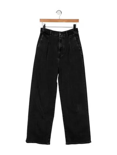 Pre-owned Loulou Studio High-rise Wide Leg Jeans In Black