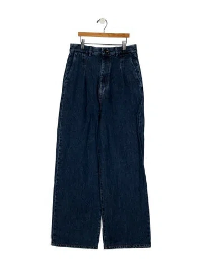 Pre-owned Loulou Studio High-rise Wide Leg Jeans In Blue