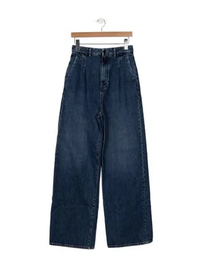 Pre-owned Loulou Studio High-rise Wide Leg Jeans In Blue