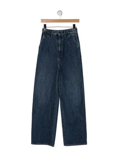 Pre-owned Loulou Studio High-rise Wide Leg Jeans In Blue