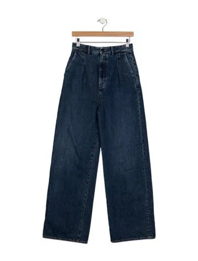 Pre-owned Loulou Studio High-rise Wide Leg Jeans In Blue