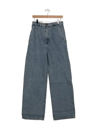 Pre-owned Loulou Studio High-rise Wide Leg Jeans In Blue