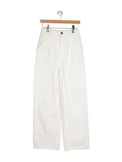 Pre-owned Loulou Studio High-rise Wide Leg Jeans In White