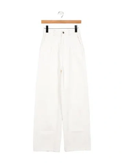 Pre-owned Loulou Studio High-rise Wide Leg Jeans In White