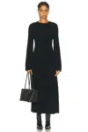 Loulou Studio Irma Ribbed Knit Wool Midi Dress In Black