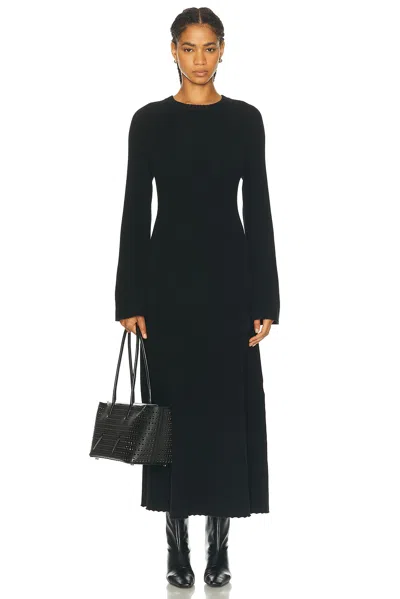 Loulou Studio Irma Ribbed Knit Wool Midi Dress In Black