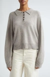 Loulou Studio Homere Cashmere Polo Sweater In Grey