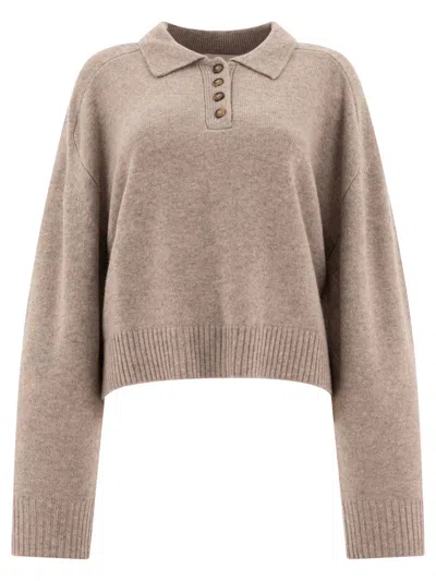 Loulou Studio Homere Polo Sweater In Grey