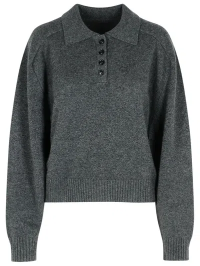 LOULOU STUDIO HOMERE' GREY CASHMERE SWEATER
