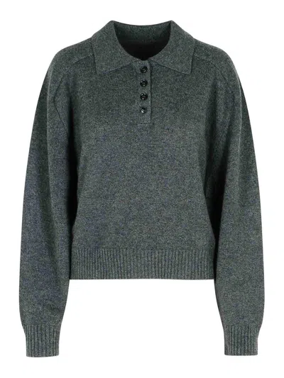 LOULOU STUDIO HOMERE GREY CASHMERE SWEATER