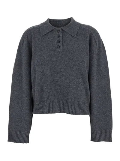 Loulou Studio Homere Lds Boxy Sweater In Gray