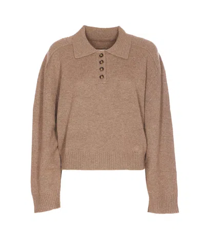 Loulou Studio Beige Homere Sweater In Brown