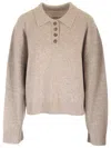 Loulou Studio Loulou De Saison Homere Cashmere Polo Sweater In Beige