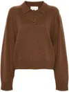 Loulou Studio Homere Cashmere Polo Sweater In Brown