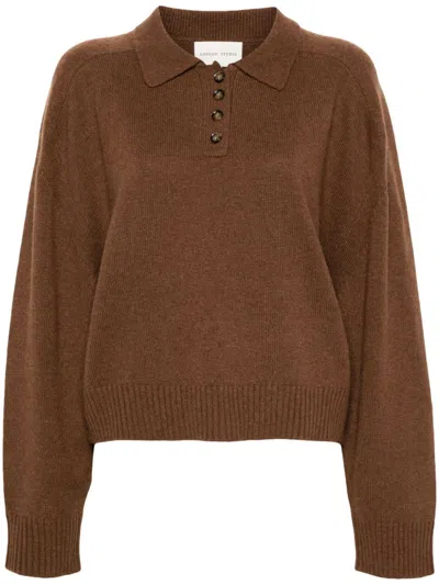 Loulou Studio Homere Cashmere Polo Sweater In Brown