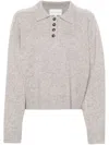 Loulou Studio Homere Cashmere Polo Sweater In Grey