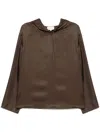 Loulou Studio Taupe Brown Lea Blouse In Deep Taupe