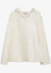 Loulou Studio Ivory Hooded Blouse In Silk In Ivory