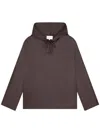 Loulou Studio Hooded Silk Shirt With Drawstring Closure In Brown