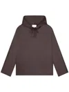 Loulou Studio Hooded Silk Shirt With Drawstring Closure In Brown