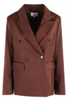 Loulou Studio Horn Double Breasted Jacket In Brown