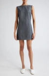 Loulou Studio Openback Sleeveless Short Dress In Fjord Grey