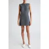 Loulou Studio Openback Sleeveless Short Dress In Fjord Grey