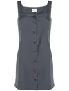 Loulou Studio Idon Wool Button Down Mini Dress In Grey