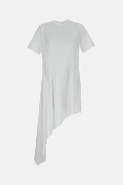 Loulou Studio Igari Asymmetric Pleated Dress In White