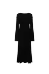 Loulou Studio Irma Ribbed Knit Wool Midi Dress In Black