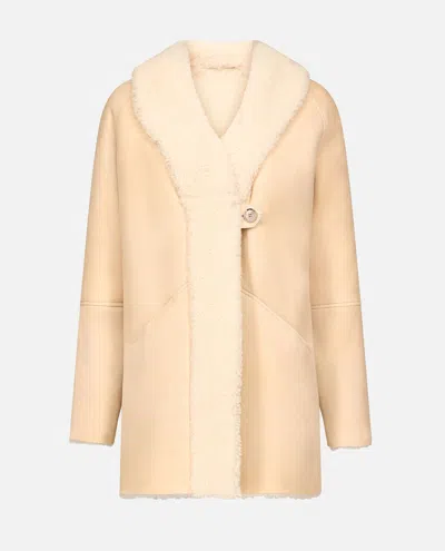Loulou Studio Isak Shearling Coat In Neutral