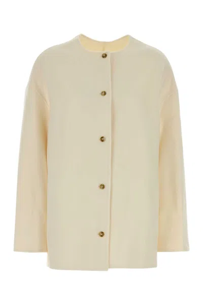 Loulou Studio Ivory Flannel Dunne Jacket In Yellow
