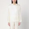 Loulou Studio Ivory Hooded Blouse In Silk In White