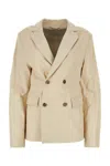 Loulou Studio Loulou Ivory Leather Davao Blazer
