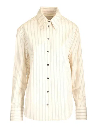 LOULOU STUDIO IVORY STRIPED SHIRT