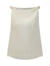 Loulou Studio Draped Sleeveless Top In White