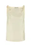 Loulou Studio Remy Sleeveless Draped Silk Top In Softvanilla