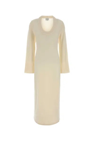 Loulou Studio Ivory Wool Blend Ari Dress In Neutral