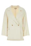 Loulou Studio Loulou Ivory Wool Blend Gary Coat In Ivory