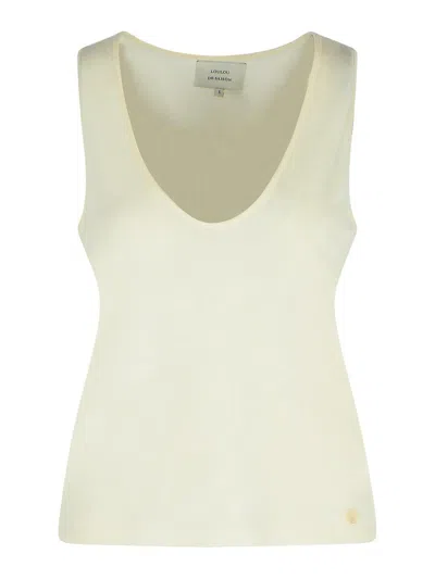 Loulou Studio Ivory Wool Blend Tank Top In Yellow