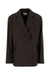 Loulou Studio Dark Brown Wool Donau Blazer In Brown