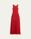 Loulou Studio Jada Sleeveless Scoop-neck Knit Maxi Dress In Red