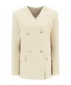 Loulou Studio 'jalca' Double-breasted Blazer In Nude