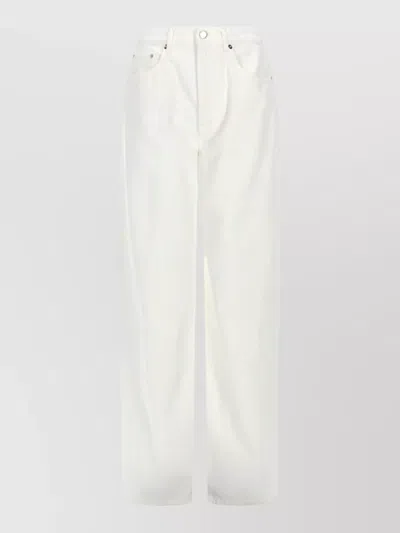 Loulou Studio Jeans Samur Belt Loops Five Pocket In White