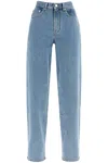 Loulou Studio Organic Denim Wide Leg High Waist Light Blue Washed Pants