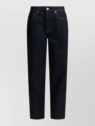 Loulou Studio Jeans Trousers Belt Loops Contrast Stitching Five Pockets In Black