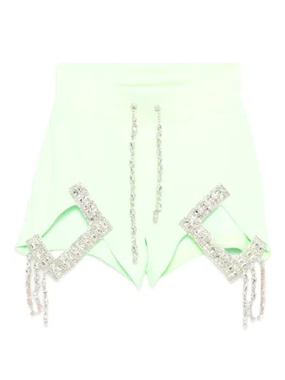 Loulou Studio Jewel-embellished Shorts In Green