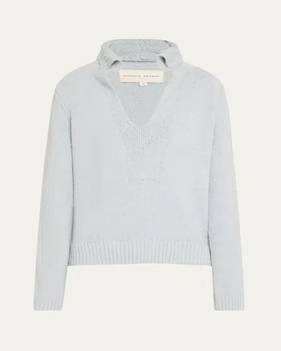Loulou Studio Johnny Collar Cotton Sweater In Mist
