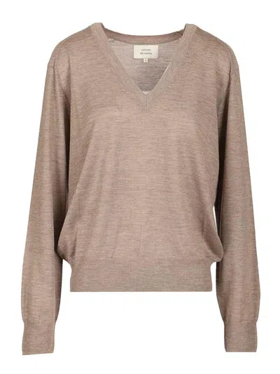 Loulou Studio V-neck Knitted Sweater In Brown